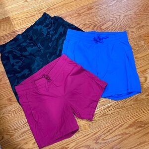 Set of Three TUFF ATHLETICS Shorts - SIZE SMALL  Camouflage, Blue, and Pink